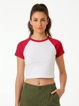 Joe's USA Premium Women's Micro Rib Raglan Baby Tee