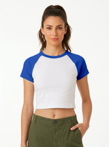 Joe's USA Premium Women's Micro Rib Raglan Baby Tee