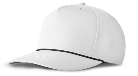 J7256 Clubhouse Performance Rope Cap - White with Black Rope (Front)