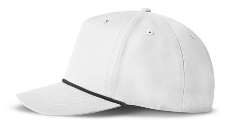 J7256 Clubhouse Performance Rope Cap - White with Black Rope (Side)
