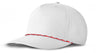 J7256 Clubhouse Performance Rope Cap - White with Red/White/Black Rope (Front)