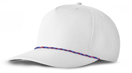 J7256 Clubhouse Performance Rope Cap - White with Red/White/Royal Rope (Front)