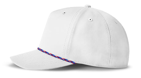 J7256 Clubhouse Performance Rope Cap - White with Red/White/Royal Rope (Side)
