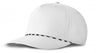 J7256 Clubhouse Performance Rope Cap - White with White/Black Rope (Front)