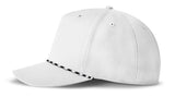 J7256 Clubhouse Performance Rope Cap - White with White/Black Rope (Side)