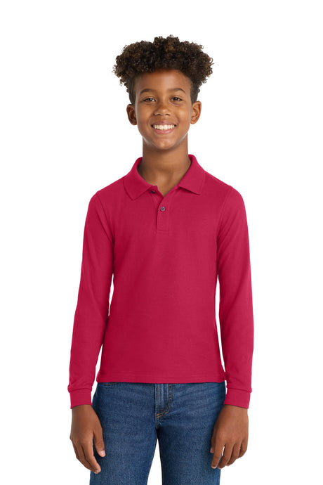 Port Authority ®  Youth Long Sleeve Silk Touch™ Polo.  Y500LS - Port Authority Y500LS