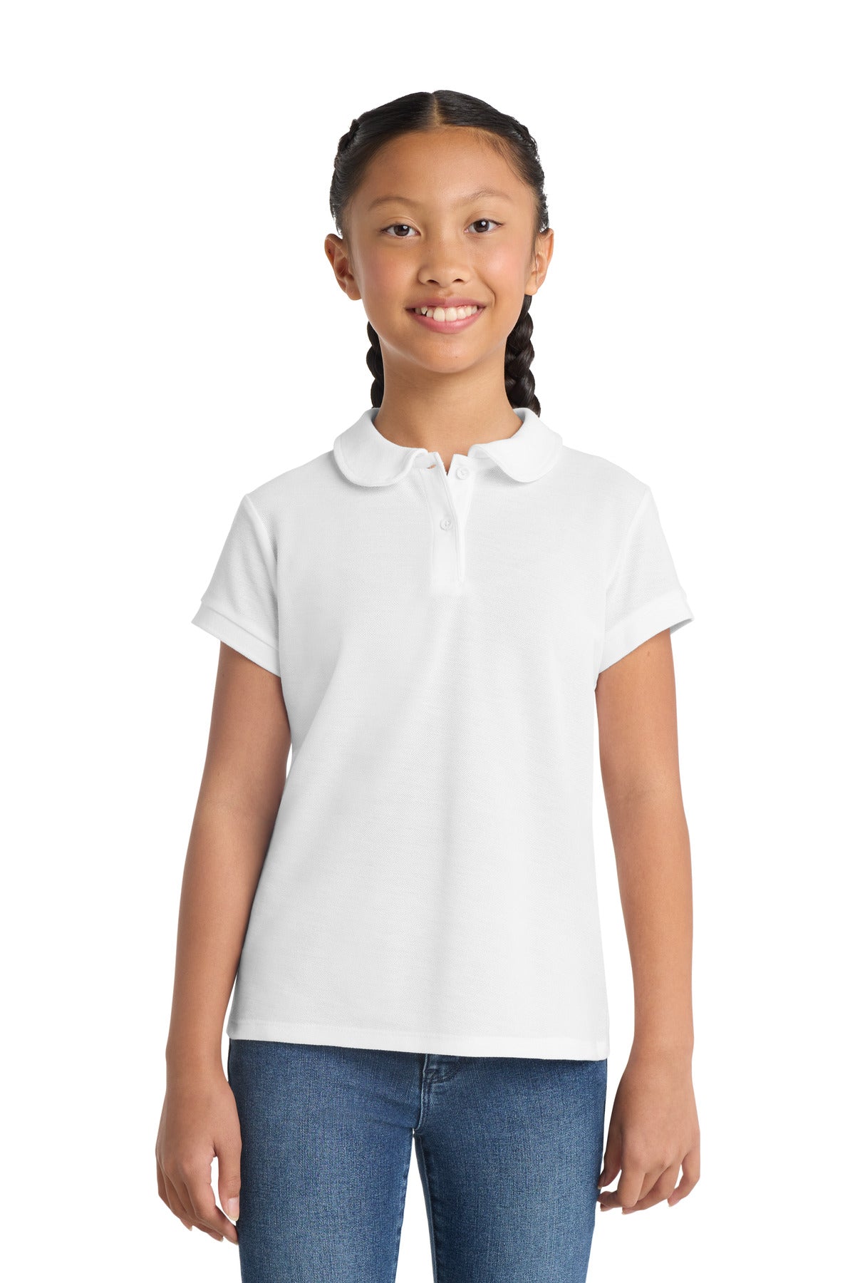 Port Authority YG503 Girls Silk Touch Peter Pan Collar Polo Wholesale