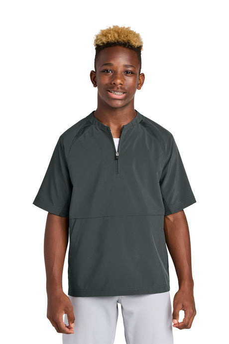 Sport-Tek YJST489 Youth Repeat 1/2-Zip Short Sleeve Jacket | Wholesale Youth Athletic Jackets