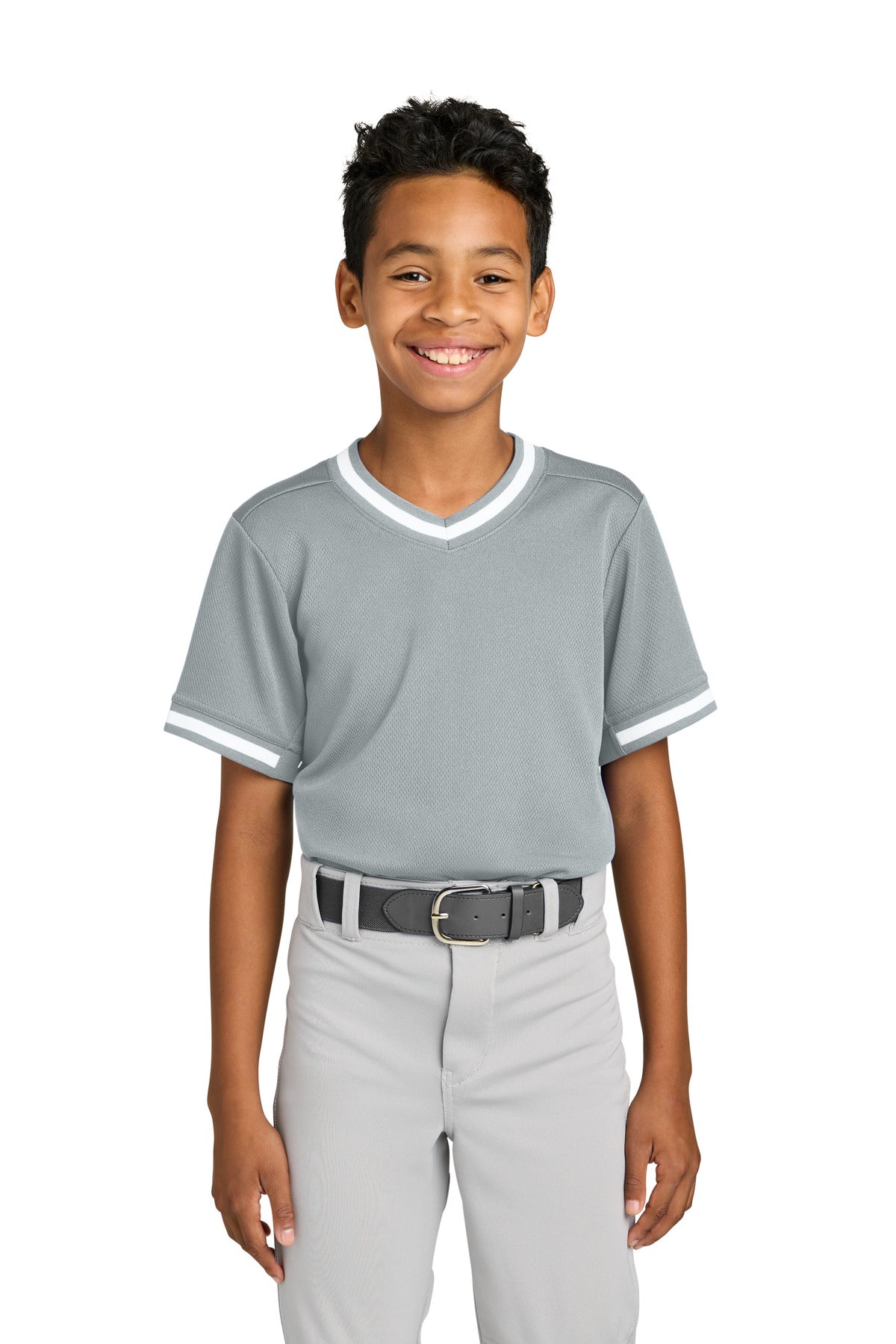 Sport-Tek YST221 Youth Tough Mesh V-Neck Baseball Jersey