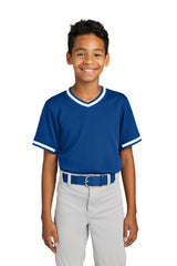 Sport-Tek YST221 Youth Tough Mesh V-Neck Baseball Jersey