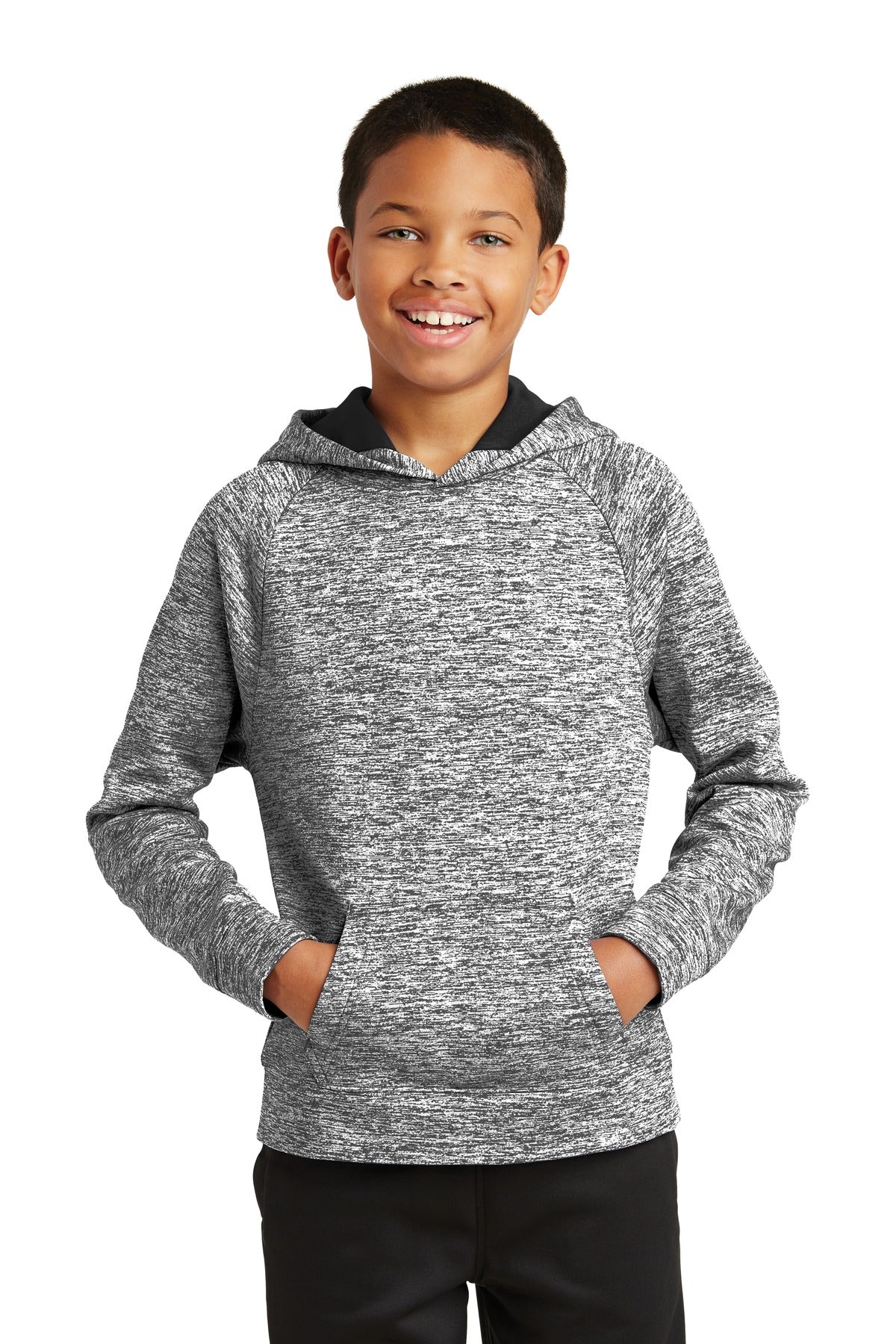 Sport-Tek ®  Youth PosiCharge ®  Electric Heather Fleece Hooded Pullover. YST225 - Sport-Tek YST225