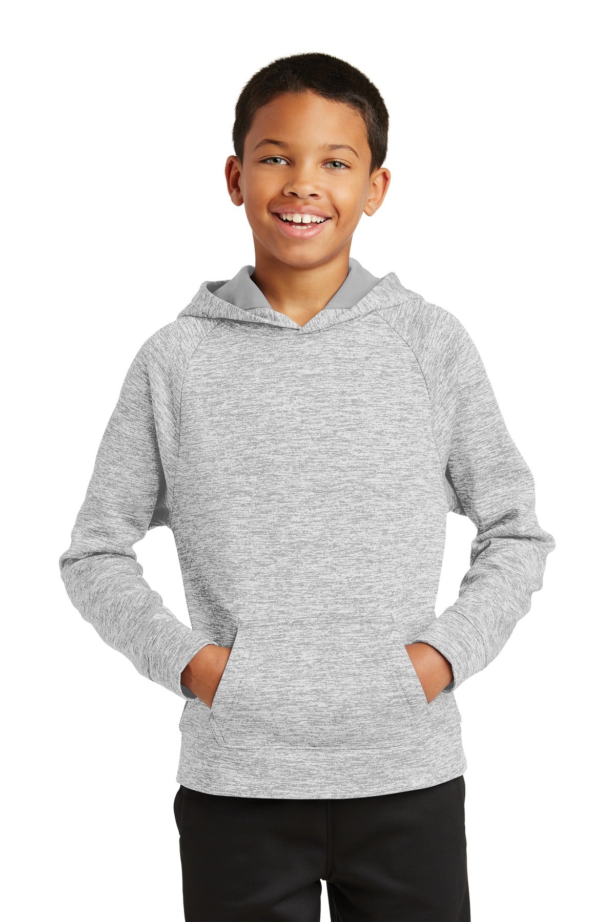 Sport-Tek ®  Youth PosiCharge ®  Electric Heather Fleece Hooded Pullover. YST225 - Sport-Tek YST225