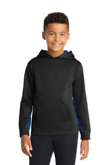 Sport-Tek YST239 Youth Sport-Wick CamoHex Fleece Colorblock Hooded Pullover
