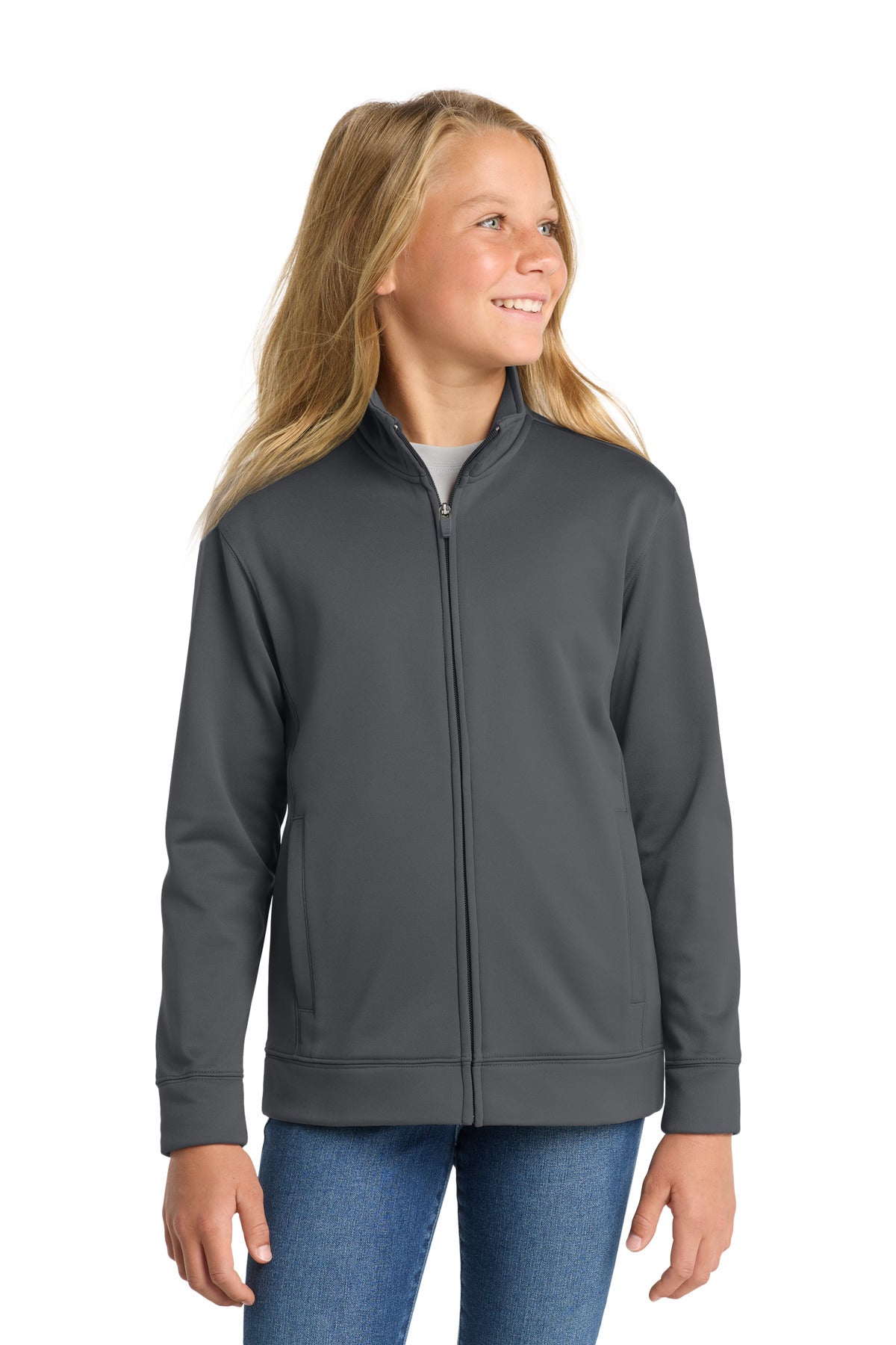 Sport-Tek ®  Youth Sport-Wick ®  Fleece Full-Zip Jacket.  YST241 - Sport-Tek YST241