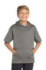 Sport-Tek YST251 Youth Sport-Wick Fleece Short Sleeve Hooded Pullover.
