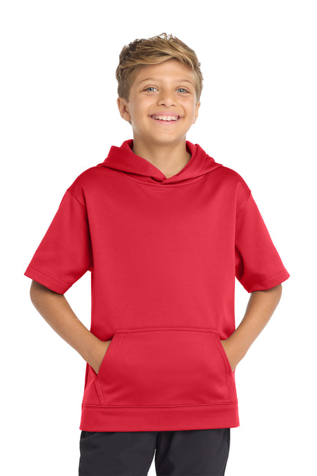 Sport-Tek YST251 Youth Sport-Wick Fleece Short Sleeve Hooded Pullover
