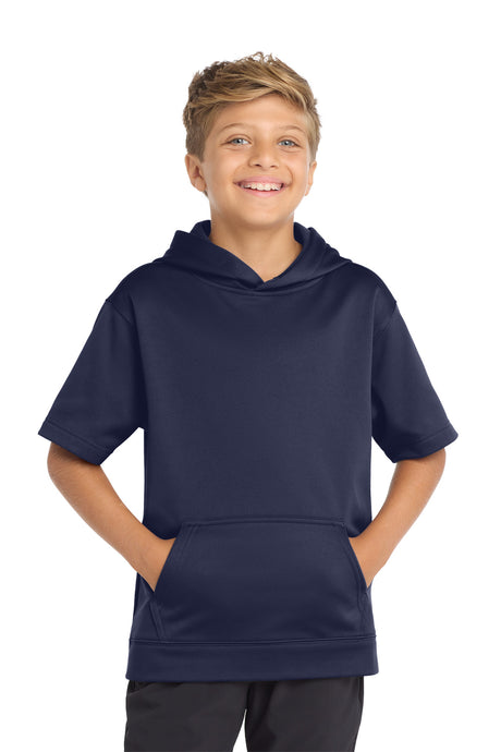 Sport-Tek  ®  Youth Sport-Wick  ®  Fleece Short Sleeve Hooded Pullover. YST251 - Sport-Tek YST251