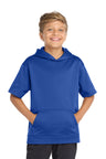 Sport-Tek YST251 Youth Sport-Wick Fleece Short Sleeve Hooded Pullover.