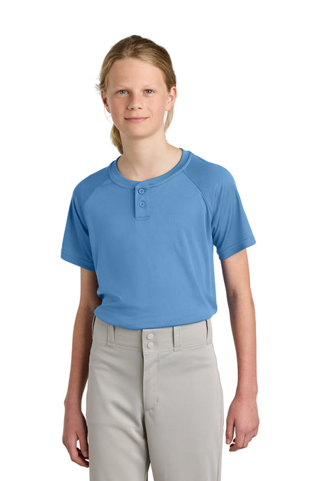 Sport-Tek YST359 Youth PosiCharge Competitor 2-Button Henley