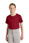 Sport-Tek YST359 Youth PosiCharge Competitor 2-Button Henley