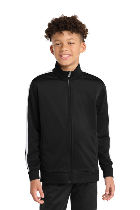 Sport-Tek YST94 Youth Tricot Sleeve Stripe Track Jacket