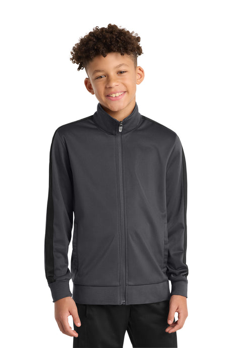 Sport-Tek YST94 Youth Tricot Sleeve Stripe Track Jacket