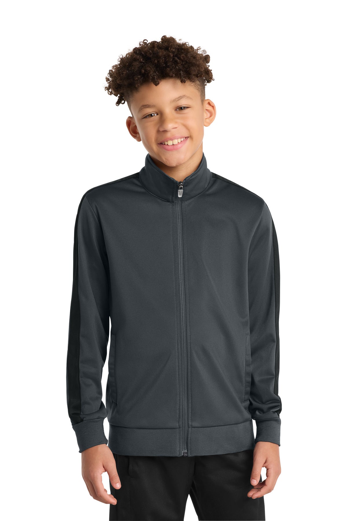 Sport-Tek YST94 Youth Tricot Sleeve Stripe Track Jacket