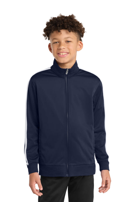 Sport-Tek  ®  Youth Tricot Sleeve Stripe Track Jacket. YST94 - Sport-Tek YST94