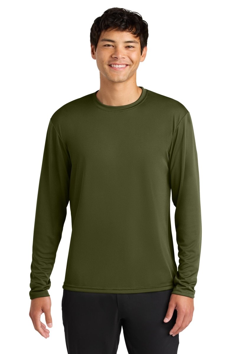 A4 Cooling Performance Long Sleeve Tee A4N3165 - A4 A4N3165 Military Green XS Long Sleeve T-Shirts
