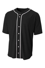 A4 Short Sleeve Full - Button Baseball Top A4N4184 - A4 A4N4184 Black S T-Shirts