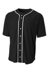 A4 Short Sleeve Full - Button Baseball Top A4N4184 - A4 A4N4184 Black S T-Shirts