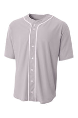 A4 Short Sleeve Full - Button Baseball Top A4N4184 - A4 A4N4184 Grey S T-Shirts