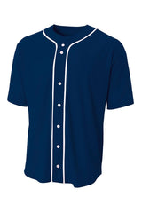A4 Short Sleeve Full - Button Baseball Top A4N4184 - A4 A4N4184 Navy S T-Shirts