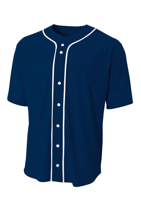 A4 Short Sleeve Full - Button Baseball Top A4N4184 - A4 A4N4184 Navy S T-Shirts