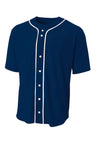 A4 Short Sleeve Full - Button Baseball Top A4N4184 - A4 A4N4184 Navy S T-Shirts