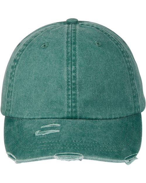 Adams Headwear Classic Pigment Distressed Cap - Adams Headwear LP108 Black One Size Hats