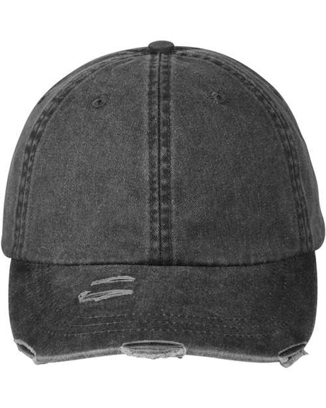 Adams Headwear Classic Pigment Distressed Cap - Adams Headwear LP108 Black One Size Hats