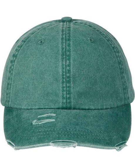 Adams Headwear Classic Pigment Distressed Cap - Adams Headwear LP108 Forest One Size Hats
