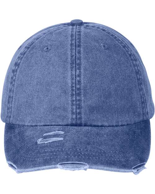 Adams Headwear Classic Pigment Distressed Cap - Adams Headwear LP108 Royal One Size Hats