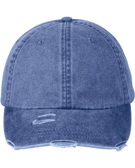 Adams Headwear Classic Pigment Distressed Cap - Adams Headwear LP108 Royal One Size Hats