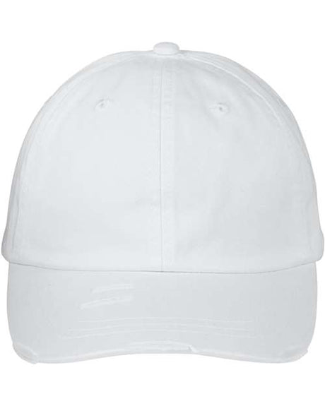 Adams Headwear Classic Pigment Distressed Cap - Adams Headwear LP108 White One Size Hats