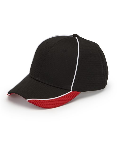 Adams Headwear First String Cap - Adams Headwear DP102 Black/ Red/ White One Size Hats