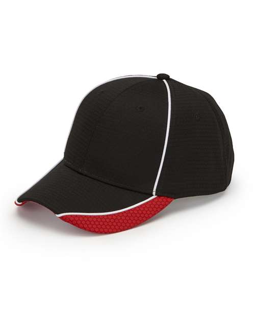 Adams Headwear First String Cap - Adams Headwear DP102 Black/ Red/ White One Size Hats
