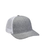 Adams Headwear Heather Woven/Soft Mesh Trucker Style Cap - Adams Headwear 13053 Charcoal/ Black One Size
