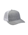 Adams Headwear Heather Woven/Soft Mesh Trucker Style Cap - Adams Headwear 13053 Charcoal/ Black One Size