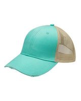 Adams Headwear Ollie Distressed Cap - Adams Headwear 10895 Black/ Tan Adjustable