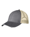 Adams Headwear Ollie Distressed Cap - Adams Headwear 10895 Charcoal/ Tan Adjustable