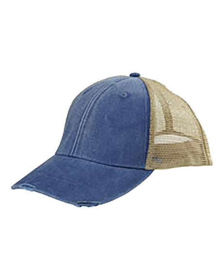 Adams Headwear Ollie Distressed Cap - Adams Headwear 10895 Royal/ Tan Adjustable
