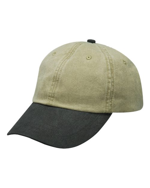 Adams Headwear Optimum Pigment - Dyed Cap - Adams Headwear LP101 Khaki/ Black OSFM Hats