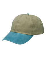 Adams Headwear Optimum Pigment - Dyed Cap - Adams Headwear LP101 Khaki/ Teal OSFM Hats